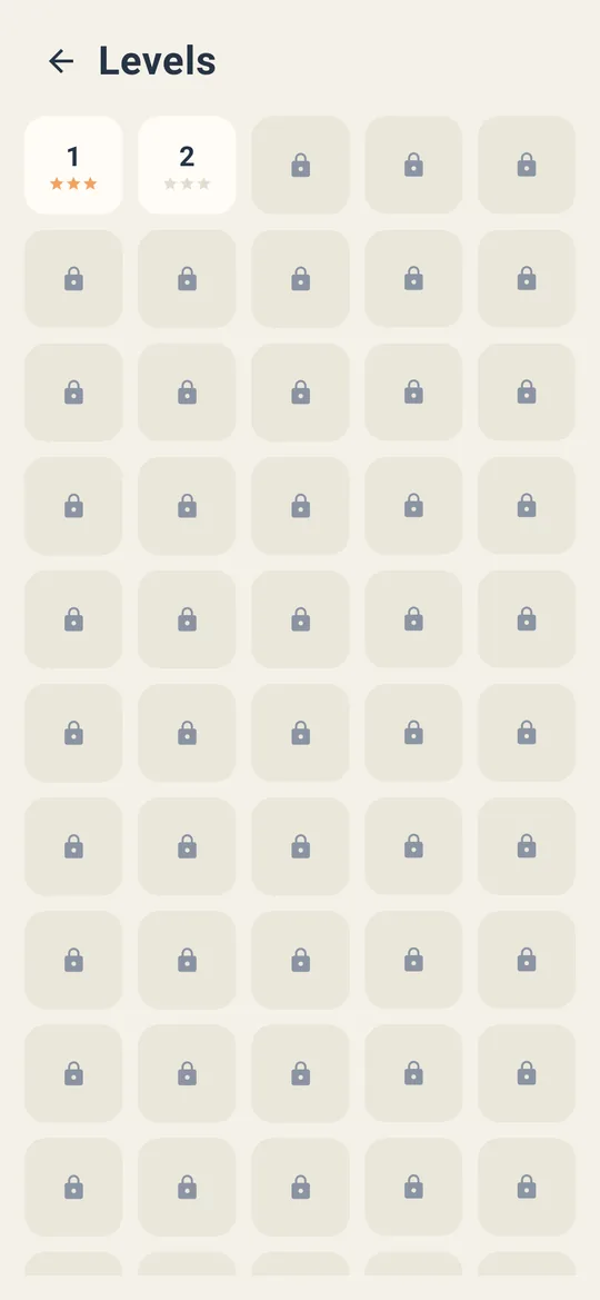 Level select grid with stars